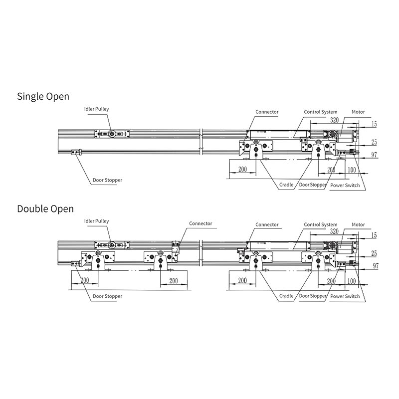 1000 kg automatischer Schiebeantrieb